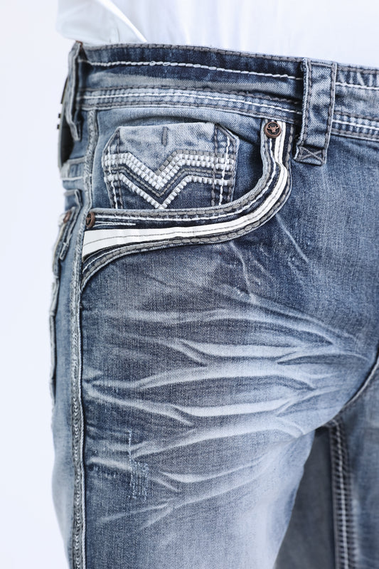 slate grey ridge chevron bootcut jean men platini front pocket