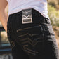 Men Holt Solid Tonal BootCut Jean - Black Platini close up stitching pocket