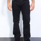 black solid wash bootcut jean men platini front