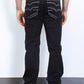 black solid wash bootcut jean men platini back