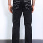 black holt solid wash bootcut jean platini back