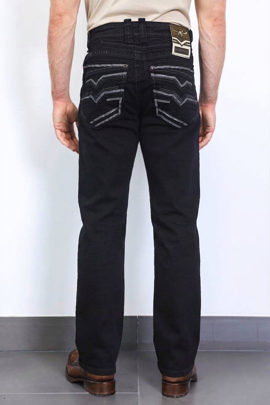 black holt solid wash bootcut jean platini back