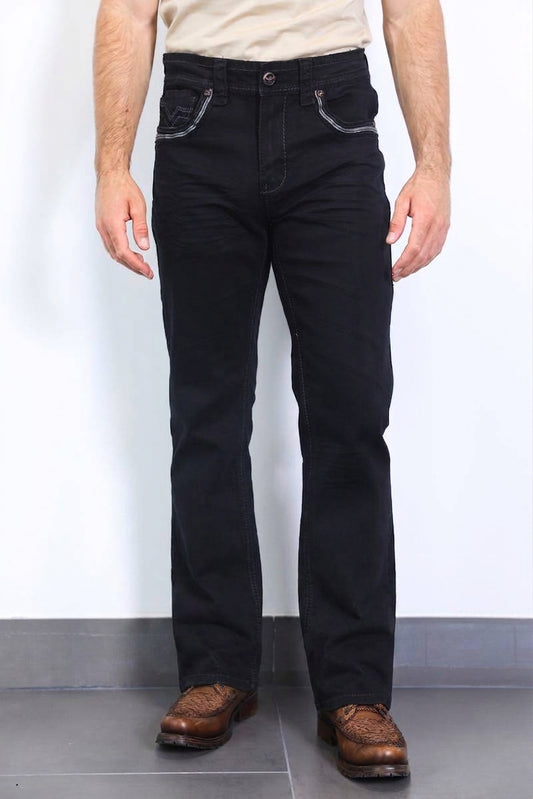 black holt solid wash bootcut jean platini front