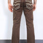 brown holt solid wash bootcut jean platini back