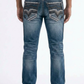 medium blue holt studded chevron bootcut jean men platini front