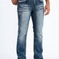 medium blue holt studded chevron bootcut jean men platini back