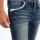 medium blue holt studded chevron bootcut jean men platini side