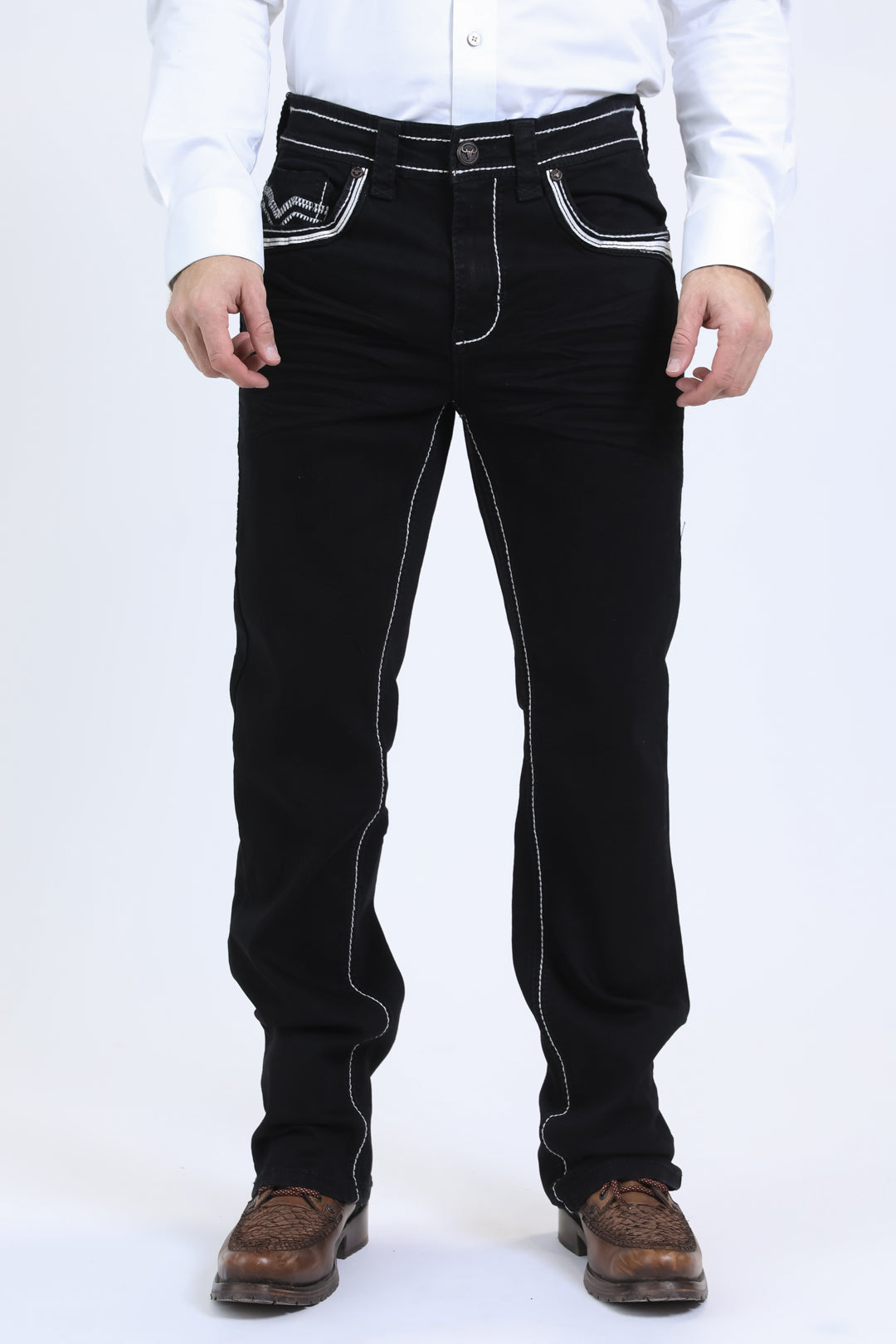 dark night summit chevron bootcut jean men platini back