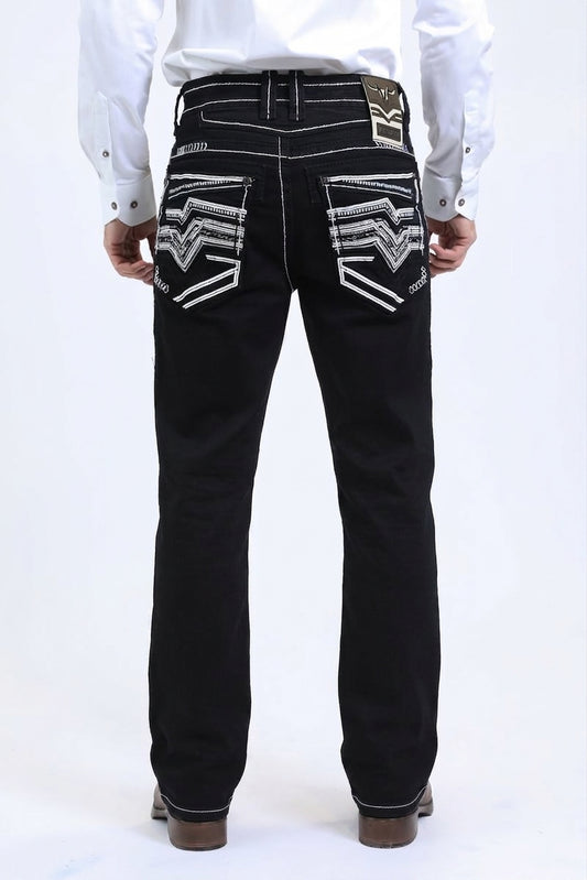 dark night holt summit chevron bootcut jean platini back
