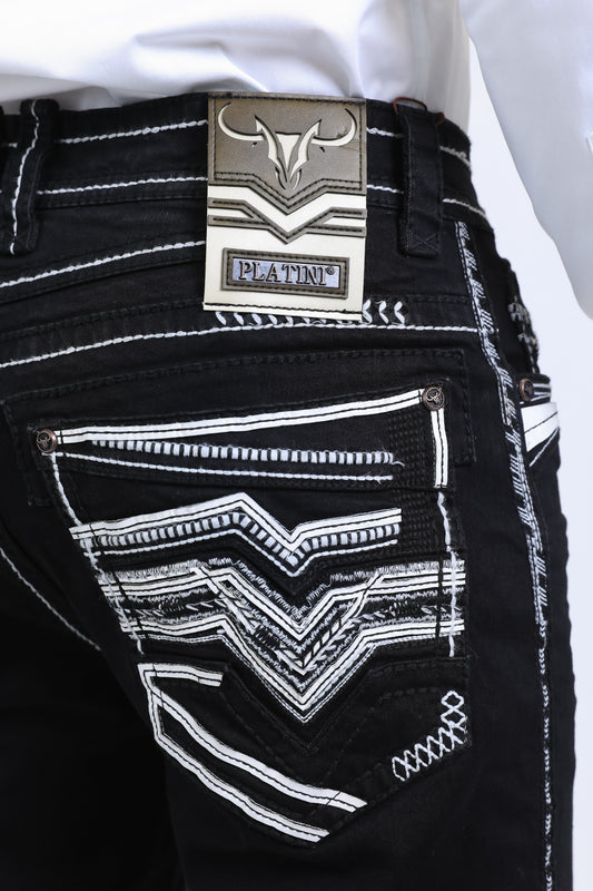 dark night summit chevron bootcut jean men platini back