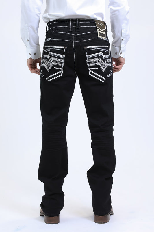 dark night summit chevron bootcut jean men platini back