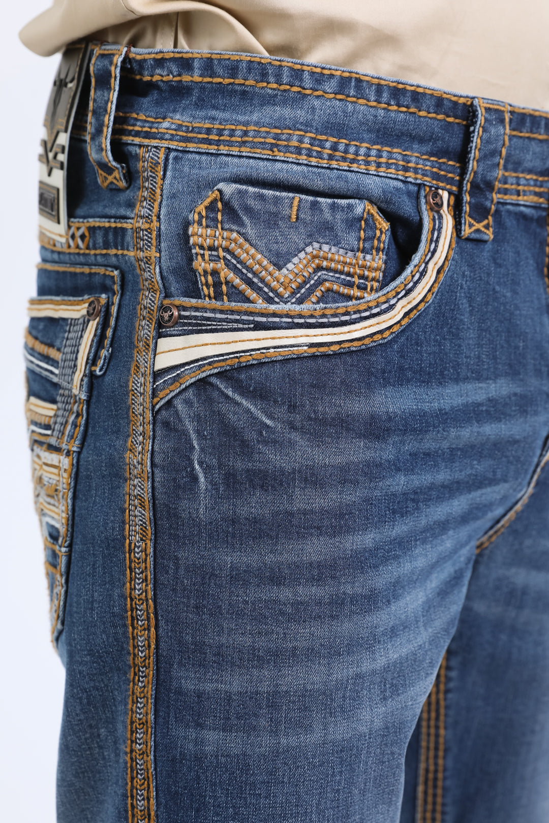 Holt Summit Bootcut Jean - Denim Blue front close up Platini