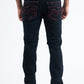 black slim boot cut jean men holt platini back
