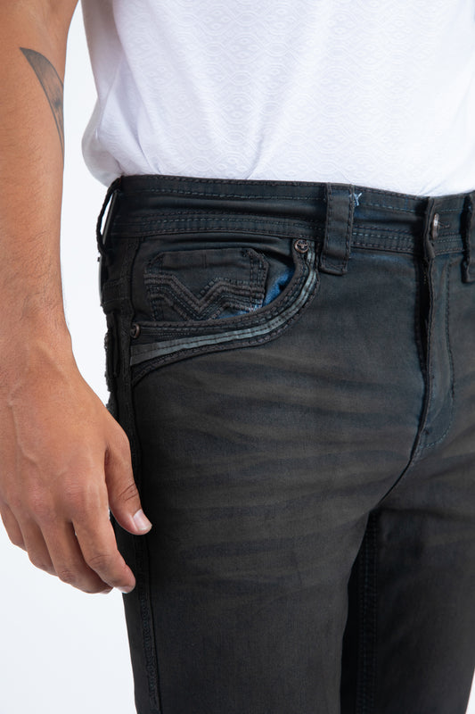 dark stone slim boot cut jeans men holt platini front pocket