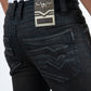 dark stone slim boot cut jeans men holt platini back pocket