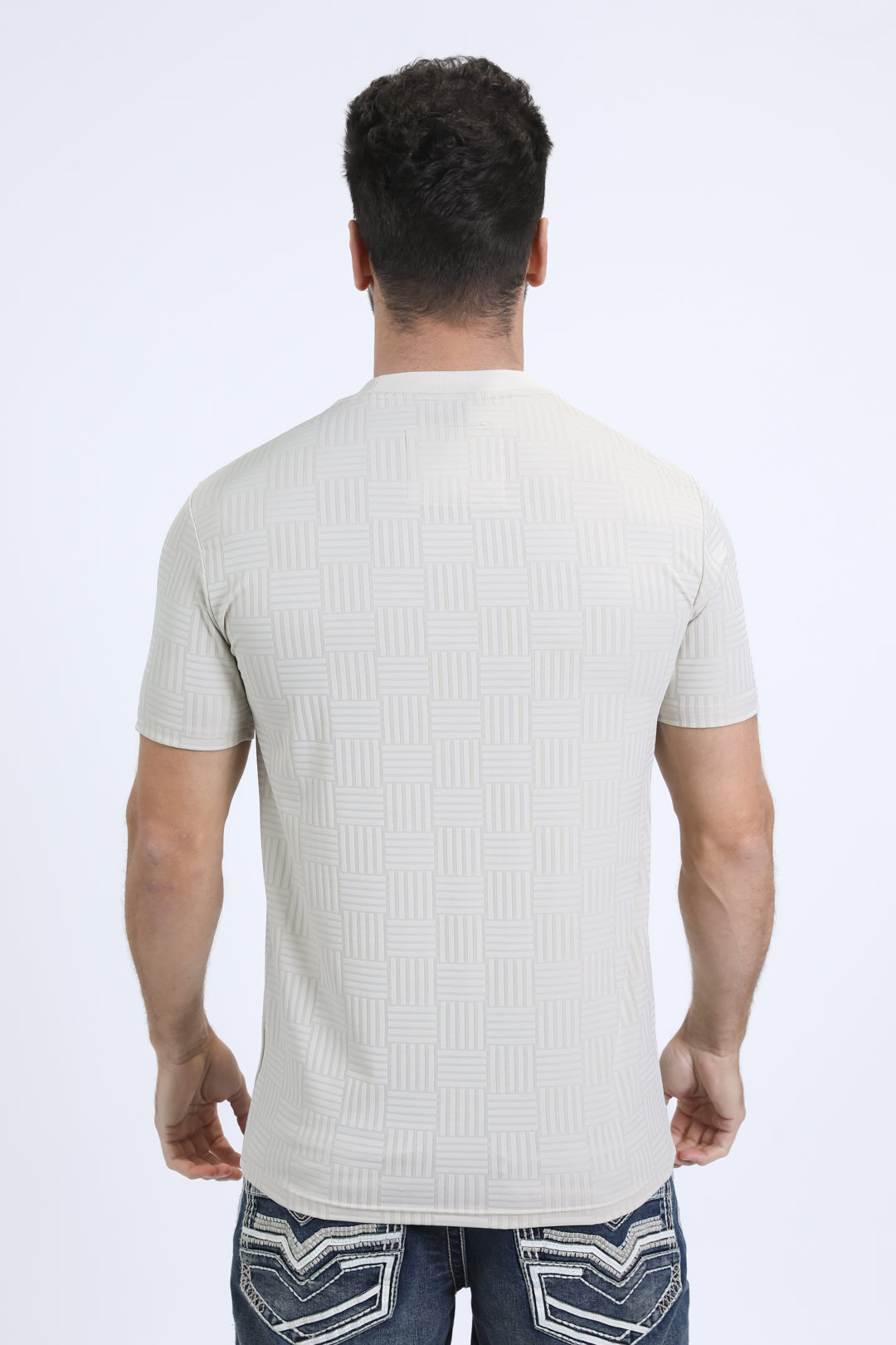 beige jaguar stripe tee back platini