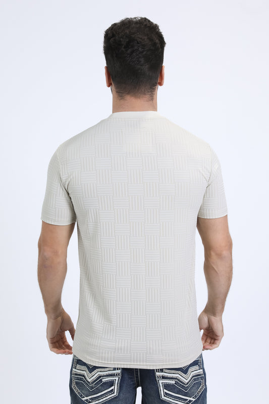 beige jaguar stripe tee back platini