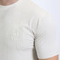 beige jaguar stripe tee detail platini