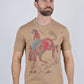 khaki cowboy rodeo print tee front platini