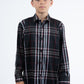 Kid's Checkered Long Sleeve Black/Red Shirt