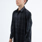Kid's Checkered Long Sleeve Black Shirt