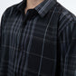 Kid's Checkered Long Sleeve Black Shirt