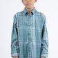 Kid's Checkered Long Sleeve Blue Shirt