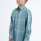 Kid's Checkered Long Sleeve Blue Shirt