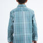 Kid's Checkered Long Sleeve Blue Shirt
