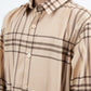 Kid's Checkered Long Sleeve Khaki/Brown Shirt