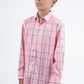 Kid's Checkered Long Sleeve Pink Shirt