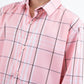 Kid's Checkered Long Sleeve Pink Shirt