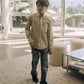 Kid's Cotton Beige Aztec Digital Print Dress Shirt
