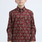 burgundy kids aztec print dress shirt platini front