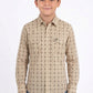 beige kids aztec stripe western shirt platini front