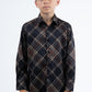 Kid's Checkered Long Sleeve Black Shirt