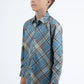 Kid's Checkered Long Sleeve Blue Shirt