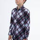 Kid's Checkered Long Sleeve Lt. Grey Shirt