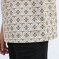 Kids Cotton Modern Fit Stretch Aztec Print Beige Polo