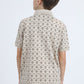 Kids Cotton Modern Fit Stretch Aztec Print Beige Polo