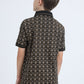 Kids Cotton Modern Fit Stretch Aztec Print Black Polo