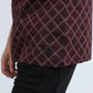Kids Cotton Modern Fit Stretch Aztec Print Burgundy Polo