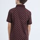 Kids Cotton Modern Fit Stretch Aztec Print Burgundy Polo