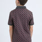 Kids Cotton Modern Fit Stretch Aztec Print Grey Polo