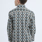 Kid's Cotton Monogram Digital Print Black Dress Shirt