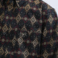 Kid's Cotton Monogram Digital Print Black Dress Shirt