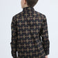 Kid's Cotton Monogram Digital Print Black Dress Shirt