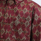Kid's Cotton Monogram Digital Print Burgundy Dress Shirt