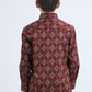 Kid's Cotton Monogram Digital Print Burgundy Dress Shirt