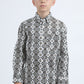 Kid's Cotton Monogram Digital Print White Dress Shirt